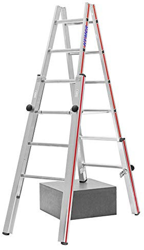 Hymer 412312 Treppenstehleiter, 2x6 Sprossen