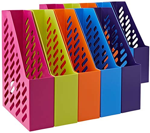HAN Stehsammler KLASSIK 1601-20 in trendigen Farben / Zeitschriftensammler in klassischem Design / Zur geordneten Aufbewahrung von Dokumenten, Heften & Mappen bis Format A4–C4, 10 Stück, bunt
