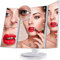 Nestling Miroir de Maquillage Triple grossissant, avec 21 LED, Miroir Lumineux 10 x / 3 x / 2 x avec écran Tactile, Double Alimentation, Rotatif à 180 °