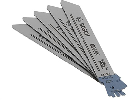 Bosch RM618 6-Inch 18T Metal Cutting reciprocating Saw Blades - 5 Pack