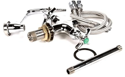 T&S Brass BL-5700-08 Laboratory Mixing Faucet Rigid Vacuum Breaker Nozzle with Serrated Tip and 4-Inch Spreader Assembly