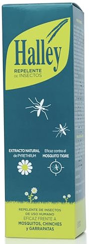 HALLEY – Repelente de Insectos | 150ml | Protección Eficaz frente a Mosquitos y Garrapatas | Testado bajo control dermatológico | Ingredientes Naturales 96% | 3 Años +