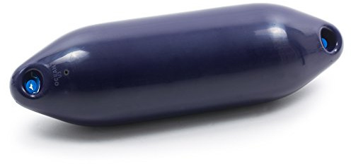 wellenshop Ocean Fender Bootsfender U-Serie Utility U2 14 x 50 cm Navy Blau Aufblasbar Plastisol PVC Kunststoff Langfender Rammschutz