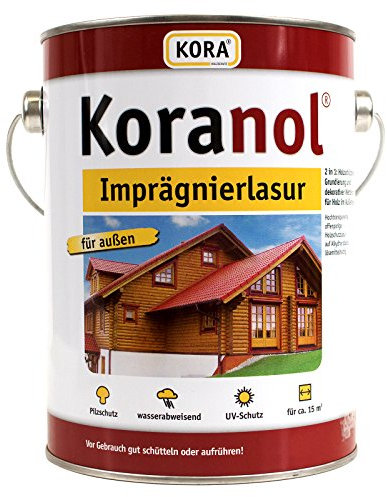 Koranol® Imprägnierlasur Eiche Rustikal 0,75L, ideal für Nadelholz, z.B. Holzhäuser, Außenverkleidungen, hochwertige Zäune