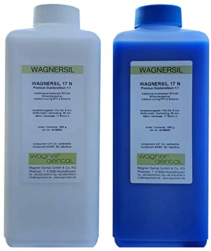 WAGNERSIL 17 N (2 kg) | Premium Dubliersilikon | Mischverhältnis 1:1 | Abformsilikon | Silikon-Kautschuk | zur Herstellung von Silikonformen mit Epoxidharz, Gips, Wachs UVM. | DIY