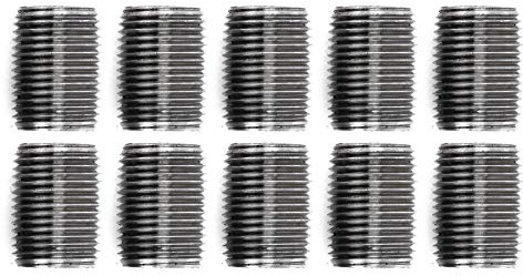 Pipe Decor 1/2” x 1” Malleable Cast Iron Pipe Close Nipple, Industrial Steel Grey Fits Standard Half Inch Black Threaded Pipes Nipples and Fittings, Build Vintage DIY Furniture, 10 Pack