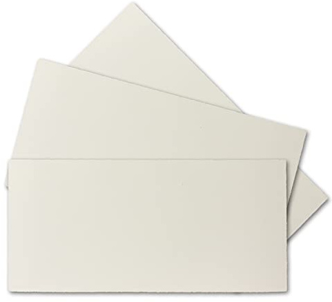 25 stycken DIN långa vintagekort, kontorspapper, 100 x 210 mm, naturvit halvmatt – utan veck – Vellum-yta – kort av kontorspapper