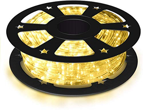 DREAMADE Tubo Luminoso a LED di 10 m Tubo Luminoso Flessibile per Natale, Feste, per Uso Interno ed Esterno (bianco caldo)