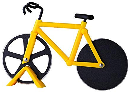 WINIAER Fahrrad Pizzaschneider, Neuheit Pizzaschneider Edelstahl Pizza Messer Super mit Kunststoffhalter Profi Küchenhelfer Pizzaschneider