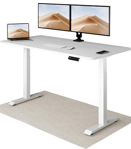 Desktronic Homeone Höhenverstellbarer Schreibtisch 160 × 80 cm – Elektrischer Schreibtisch Mit Zwei Elektrischen Motoren, Touchscreen-Steuerung Und Integrierten USB-a- Und USB-c-ladeanschlüssen