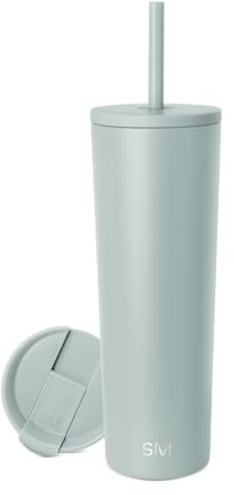 Simple Modern Insulated Tumbler with Lid and Straw | Iced Coffee Cup Reusable Stainless Steel Water Bottle Travel Mug | Gifts for Women Men Her Him | Classic Collection | 830ml | Sea Glass Sage