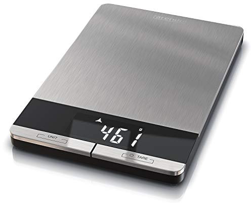 Arendo - Edelstahl Küchenwaage digital - Digitalwaage - maximale Tragkraft 5000 g - Tara Wiegefunktion - Hold - Überlast Anzeige - Touch Bedienfeld - automatische Abschaltung - Antirutschfüße