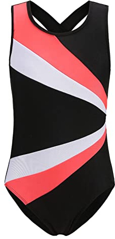 SEAUR - Turnanzug Mädchen Langarm Gymnastikanzug Schwarz Ärmellos Tanzen Ballet Yoga Kleidung Klassisch Trikot Gymnastik 5-14 Jahre