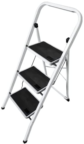 Trittleiter 3 Stufen,Trittleiter Klappleiter, Stehleiter klappbar, Haushaltsleiter Stufenleiter，Stufenstehleiter 150 kg Tragkraft