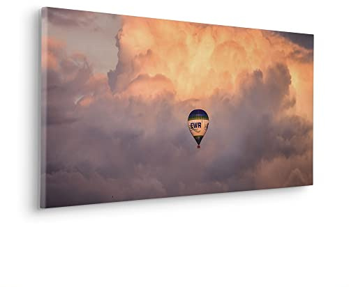 Komar Keilrahmenbild im Echtholzrahmen - Flying Balloon - Größe 40 x 90 cm - Wandbild, Kunstdruck, Wanddekoration, Design, Wohnzimmer, Schlafzimmer