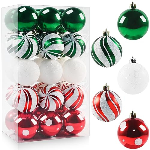Christmas Balls Ornaments for Xmas Tree- 30Pcs Shatterproof Christmas Tree Decorations, 2.36 Hanging Balls Muti-Color Xmas Ball Ornaments Set for Holiday Party Decoration Perfect Super Bulbs