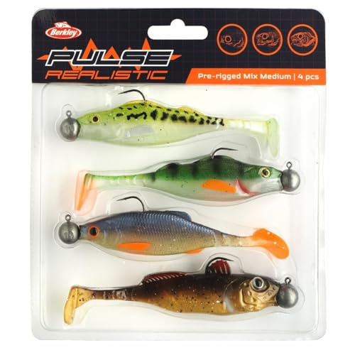 Berkley Pulse Realistic Mix, Fishing Hook, Soft Lures, PredatorFishing, Ideal for Catching Pike, Perch and Zander, Chosen by Berkley Pro Anglers, Great Gift For Lure Anglers, Unisex, Assorted, Medium
