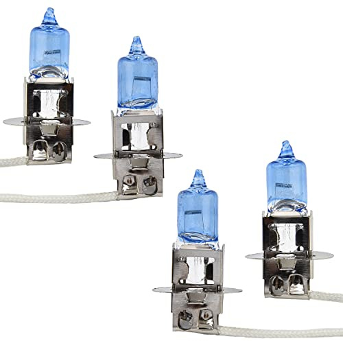 Etomvoop 4 Stück H3 Xenon Weiß 100 W 12 V Halogenscheinwerfer 453 Nebelscheinwerfer Auto Nebelscheinwerfer Hauptlicht oder Abblendlicht Autoersatzteile (H3 100 W)