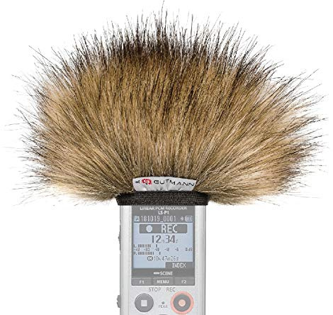 Gutmann Mikrofon Windschutz Fell für Olympus LS-P5 Wolf Handgefertigt in Deutschland