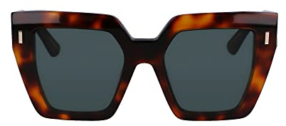 Calvin Klein Women's Sunglasses CK23502S - Brown Havana with Solid Green Lens