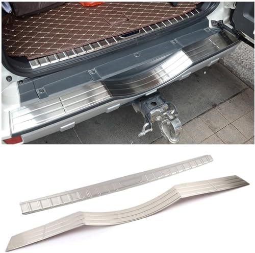 ANram Auto Edelstahl Stoßstangenschutz für Mitsubishi Pajero V80 V93 V95 V98 2007-2021,Kratzschutz Selbstklebend Hinterer Kofferraum Stoßstangenschutz Zubehör.