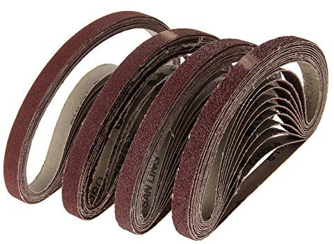 Schleifpapier-Polierband, 40 Stück, 13 x 457 mm, Schleifpapier for Bandschleifer, Tischschleifer, Körnung 40, 60, 80, 120, Schleif- und Polierwerkzeug