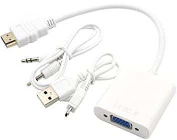 OSALADI to Vga Adapter Full Converter Audio and Usb Power Cable for Computer Laptop Tablet