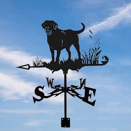 YUZDNM Wetterhahn - Wetterhahn Fürs Dach - Wetterfahne, Labrador-Wetterfahne, Jagdhund-Silhouette, Windfahne, Wetterhahn, Messwerkzeuge, Mit Rostschutzbeschichtung
