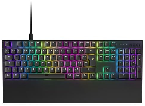 NZXT Function 2 MiniTKL - Clavier de jeu optique compact sans clé 2024 - RVB éclairé - Taux de polling 8K - Commutateurs optiques linéaires - remplaçable à chaud - Blanc EN (QWERTY)