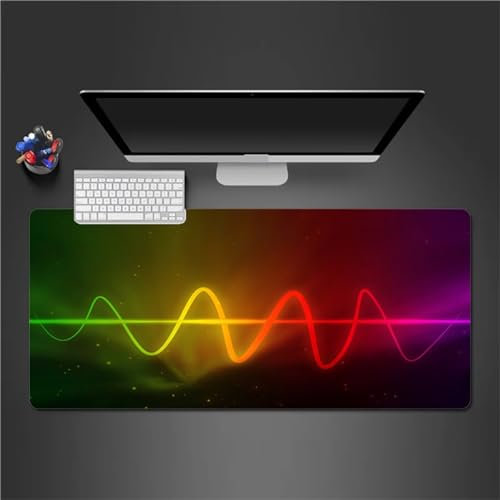 QiHon Gaming Mauspad XXL Gelb Rot Großes Mauspad Schreibtischauflage mit Vernähte Kanten Einer speziellen Oberfläche verbessert Geschwindigkeit und Präzision 1200x600x2mm