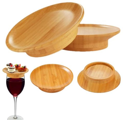 Genérico Wine Glass Charcuterie Topper, 4 Piezas Adorno para Copa de Vino de Charcutería, Posavasos para Adorno de Copa de Vino, para Aperitivos, Postres, Hogar, Restaurantes y Bares