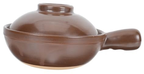 Amosfun Cacerola De Barro Resistente Altas Asa Lateral Para Cocinar Arroz y Fideos Para Uso Familiar y Cocinas De Inducción Tapa