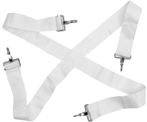 TOYANDONA Verstellbarer Nylon Marschtrommelgurt mit Metallhaken Weiß Sicherer Halt für Snare Drum Rutscht für Männer und Frauen
