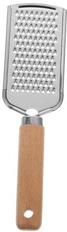 Cabilock Edelstahl Flachreibe Mit Holzgriff Für Obst Und Gemüse Zitronenreibe Obstreibe Gemüsereibe Praktisch Und Langlebig Silber Blau