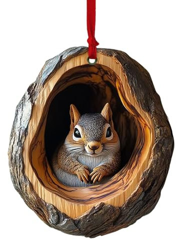 Decoration Noel, Ornement De Noël en Forme d'animal, Décoration d'animaux De La forêt, Ornement à Suspendre,Raton Laveur Hibou écureuil hérisson Lapin (écureuil)