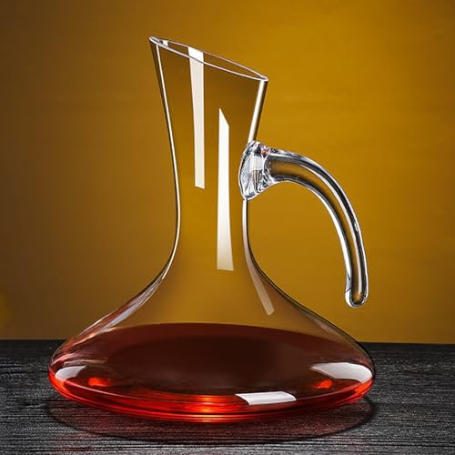 Lvpradior Decantador de vino tinto, aireador de jarra de cristal, jarra de vino de cristal 100% sin plomo, aireador de vino único y accesorio para los amantes del vino (1,5 L-2)