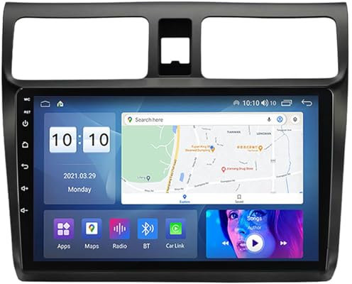 Generico Autoradio Android 12.0 per S-Uzuki Swift 2002-2010 Navigazione GPS Satellitare 10'' Touchscreen Lettore Dvd Multimediale Ricevitore FM con 4G 5G WiFi SWC DSP Mirror Link Carplay M600S