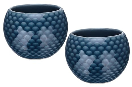 QUARKZMAN 2 Stück handgefertigte Teeschalen 150ml / 5oz Dunkelblau | chinesische japanische Teetasse Keramik Gong Fu Teeset, für Büro Zuhause Geschenke