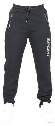 Ben Creek - herr joggingbyxor – fodrade fritidsbyxor av bomull – varma sweatpants – sportbyxor FY2010, M2 svart, XXL