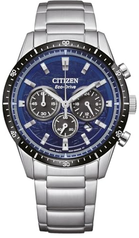 Citizen Herrenuhr Edelstahl, Blau, 39 mm, CA4624-56L | Analog Chronograph, Kristallglas, 10 bar Wasserdicht, 270 Tage Gangreserve, Datum, Stoppuhr: Max. 60 Min