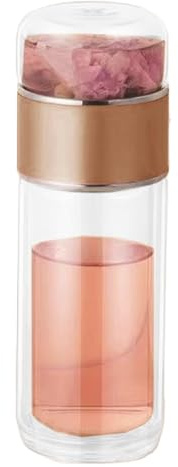 Tee-Infusionsflasche – tragbarer Teebereiter, wiederverwendbares Teesieb | -Teebecher, auslaufsichere Glastasse mit Sieb für Melane