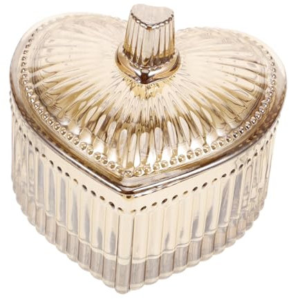 GRIRIW Candy Storage Jars Glass Jewelry Holders Decorative Glass Jar Lid for Candy Buffet Home Decor