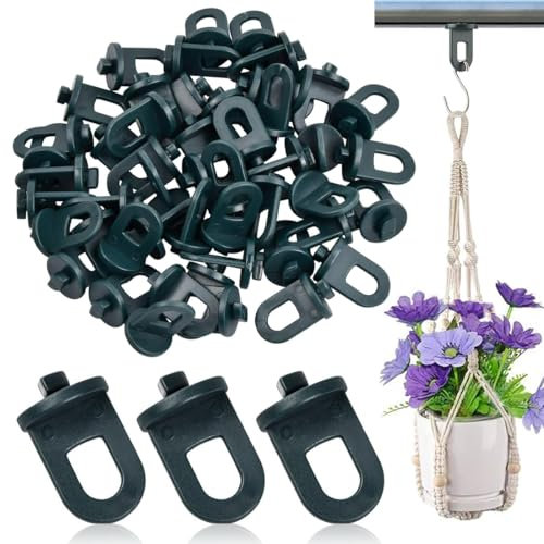 JAWUZ 25x Clips para Invernaderos Clips para Colgar Plantas para Invernaderos hebillas de plástico para plantas pinzas de invernadero accesorios para plantas（verde）