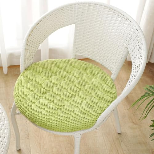EXZFW Sitzkissen Rund 35cm Dicke 4cm 6er 4er 2er Set Cordstoff Bodenkissen Rund Sitzpolster Stuhlauflage Stuhlkissen Polster Auflage für Wohnzimmer Büro Konferenzraum,Light Green,2er Set 35cm