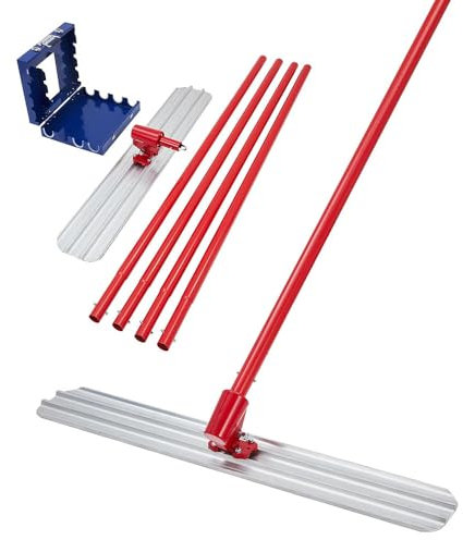 LVSEWOA Beton-Set (rund, 121,9 x 20,3 cm), Reibebrett W4, Reibebrettgriff, Beton-Endglätter – Breite des Wischbretts: 20 cm, Aluminium-Magnesium-Legierung