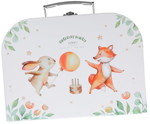 VALICLUD Vintage Kinderkoffer Handgefertigte Aufbewahrungsbox Multifunktionale DIY Dekoration für Geburtstagsfeiern und Praktischer und Sicherer Transport für Bastelmaterialien