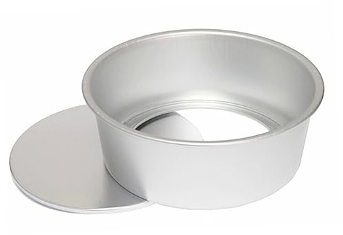 HOMOBABE Molde Para Pastel Redondo 10 Pulgadas Aluminio Anodizado Antiadherente Base Desmontable Utensilios Para Hornear Postres y Tartas