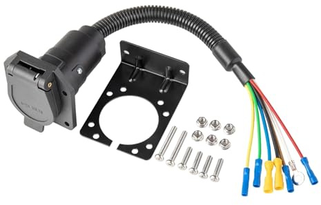 VIVIWI 7-poliger Anhänger-Kabelbaum Wohnmobile Stecker Buchse Kabeladapter für PKW LKW und Camper mit einfacher Installation