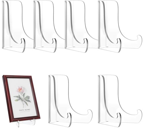 Tucnoeu 6PCS Tellerständer, Acryl Kartenständer, Acryl Ständer für Karten, Zeitschriften, Bilderrahmen und Platten Display