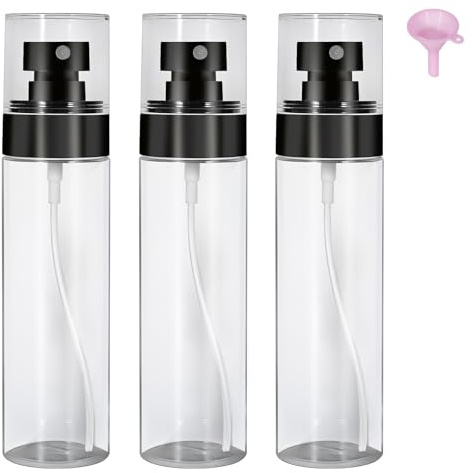 SEPVEL 100 ml sprayflaskor, 3-pack reseflaskor set för hår, hudvård, växter, rengöring, med ultrafin kontinuerlig sprayflaska och dammlock reseflaska